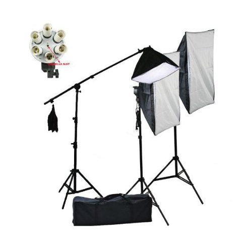 ePhoto 2800 Watt Digital Photography Film Video Continuous Softbox Hair Light Lighting Kit with Deluxe Carrying Case FST6 On Sale