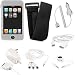 Apple iPod Touch iTouch 8GB 16GB Clear White Silicone Skin Case With Black Adjustable Sports Armband Plus Rapid Home Charger and Car Charger and A/V (Audio Video) cable and USB Sync Data cable and 3.5 mm AUX (Auxiliary) cable ...Plus FREE Neck Strap / Lanyard!!!