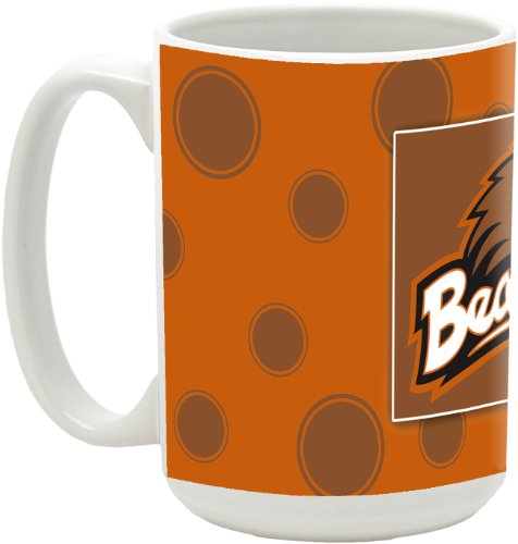 NCAA Oregon State University 15-Ounce Polka Dots in University Colors Ceramic Mug