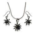Pendant Earrings Sets Sterling Silver Black Onyx Gemstone Jewelry (gpers040)