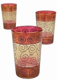 6 Pack of Handmade Red Smara Tea Cups