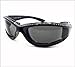 Bikershades Black Frame Motorcycle Rhinestone Sunglasses Foam Padded for Women.