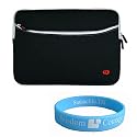 Black Carrying Sleeve with Extra Dual Pocket for 13.3 inch Gateway UC-7807U MSI X340-021US Sony VAIO VGN-SR410J/H Sony VAIO VGN-SR430J/H Lenovo IdeaPad U330