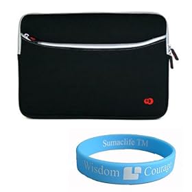 Black Carrying Sleeve with Extra Dual Pocket for 13.3 inch Apple MacBook Air MC233LL/A MSI X340-023US ASUS F6Ve-C1 Sony VAIO VGN-Z520N/B Dell Adamo A13-USE026AM