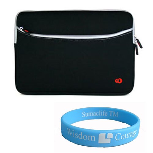 Black Carrying Sleeve with Extra Dual Pocket for 13.3 inch ASUS UL30A-X2 MSI X320-037US Sony VAIO VGN-SR410J/B Toshiba Ultra Portable Satellite U505-S2940 Acer Aspire Timeline AS3810T-8640