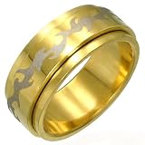 Image of Men's 18ct Gold Plated Spinning/Worry Ring 8mm