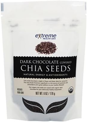 Extreme Health USA - Chia Seeds covered in Dark Chocolate - 6 oz.