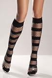 Mixed Fishnet Design Knee Highs