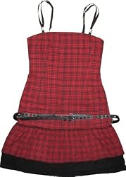 Emily the Strange juniors Red/Black Plaid Tartan Tailored Dress