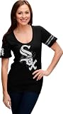 Chicago White Sox Black Women's Baby Jersey Scoop Neck T-Shirt