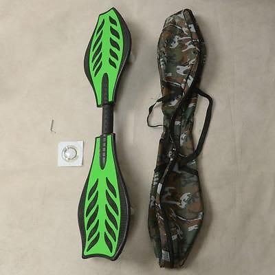 New Pro Caster Board Skateboard Street Wave Board 2 Wheels 4 Colors Bag Durable (Green)