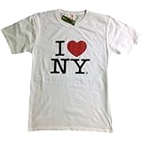 I Love NY New York Short Sleeve Screen Print Heart T-Shirt White