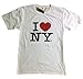 I Love NY New York Short Sleeve Screen Print Heart T-Shirt White