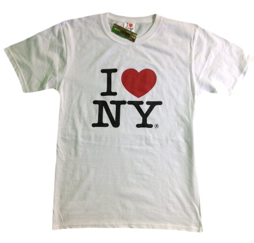 I Love NY New York Short Sleeve Screen Print Heart T-Shirt White