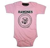 Toddler and Infant THE RAMONES One Piece Baby Suit in Pink
