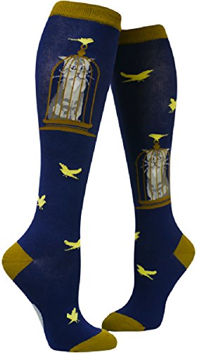 ModSocks Women's Cat in the Bird Cage Knee Socks