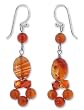 Carnelian earrings, 'Radiance' 0.4" W 1.4" L