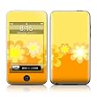 Retro Orange Flowers Design Apple iPod Touch 2G (2nd Gen) / 3G (3rd Gen) Protector Skin Decal Sticker