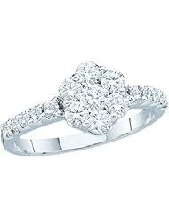 1.0CTW DIAMOND LADIES FLOWER RING