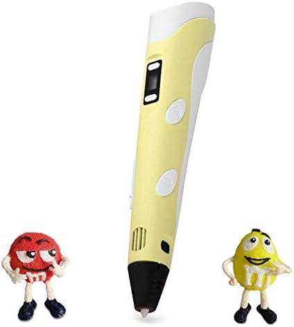 showll new 3D Printing Pen With LCD Screen for Doodling Drawing 3D Pen Tool with 3¡Á1.75mm ABS Filament- As DIY Gift 3D Printers yellow