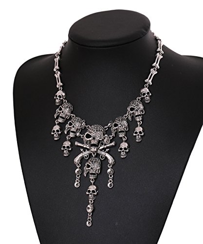 Winter.Z Skull Tassel jewelry accessories hollow retro fashion sweater chain necklace