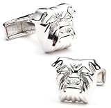 English Bulldog Dog Silver Cufflinks Cuff Links