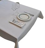 52 in by 52 in White Square Tablecloth Heavy Woven Polyester - Commercial Grade