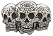 Rock Rebel Accessory TRIPLE SKULL DAY OF THE DEAD Belt-Buckle
