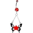Ruby Red Gem Star Butterfly Bell Ring