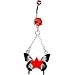 Ruby Red Gem Star Butterfly Bell Ring