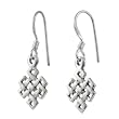 Sterling Silver Polished Celtic Weave Pattern Shepherds Hook Earrings