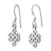 Sterling Silver Polished Celtic Weave Pattern Shepherds Hook Earrings
