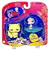 Littlest Pet Shop Exclusive Cuddliest Pet Pair Yellow Cat & Pink Bird in Birdbath