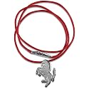 Ferrari silver Prancing Horse pendant - red string red