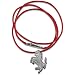 Ferrari silver Prancing Horse pendant - red string red