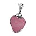Te Amo Pink Rhodonite Set in Sterling Silver Heart Pendant