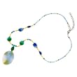 Blue and Green Multicolor Glass Pendant Necklace