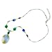 Blue and Green Multicolor Glass Pendant Necklace