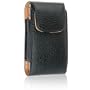 For Samsung Eternity A867, LG XENON, BlackBerry Pearl 8100 8220 Luxurious Premium Genuine Leather Vertical Black Case Pouch Holster