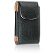 For Samsung Eternity A867, LG XENON, BlackBerry Pearl 8100 8220 Luxurious Premium Genuine Leather Vertical Black Case Pouch Holster