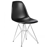 Charles Eames Style DSR Plastic Moulded 'Eiffel' Chair (set of four) Black ABS - Plastic