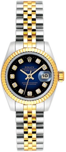 ｜ROLEX　デイトジャスト　179173G　ブルーグラデーション　10Pダイヤ　[並行輸入品]
