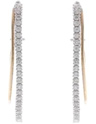 14k Multi-Tone Gold 0.68 Carat Diamond Flat Earrings