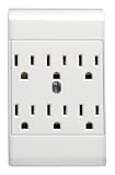 Leviton L02-49686-00W 6 Outlet Adapter Grounded White