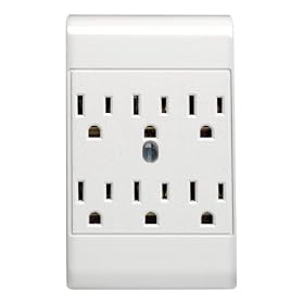 Leviton L02-49686-00W 6 Outlet Adapter Grounded White by Leviton