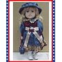 Pretty New Porcelain Doll in Blue Dress With Pink Bow