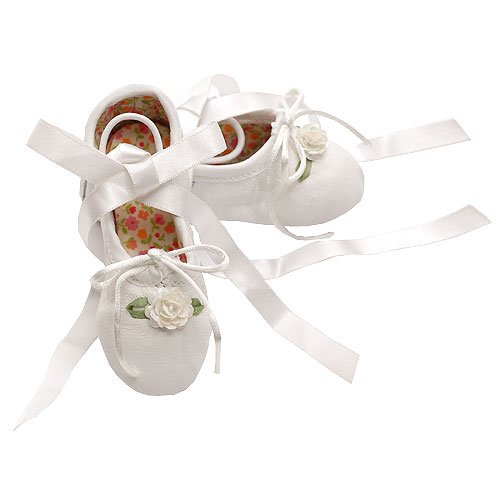 KAMARA Flower Girl Ballet Slippers White BALLET Dance Girls Shoes 4-2