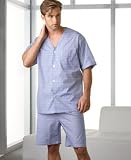 Club Room Short Sleeve Woven PJ Top and Short Set