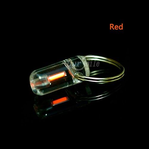 Oursmile 1.5x6mm Self-luminous Keychain Tube 1 pc (Color : Red)