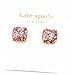 kate spade New York Square Pink Rose Glitter Stud Earrings 12k Gold